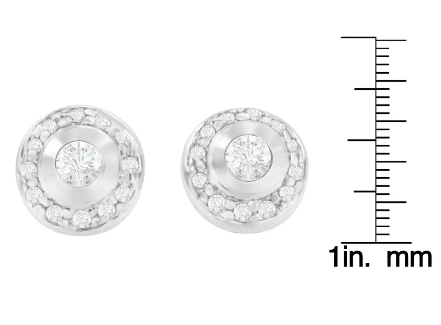 1/3 Carat Round Cut Diamond Earrings in 14K White Gold