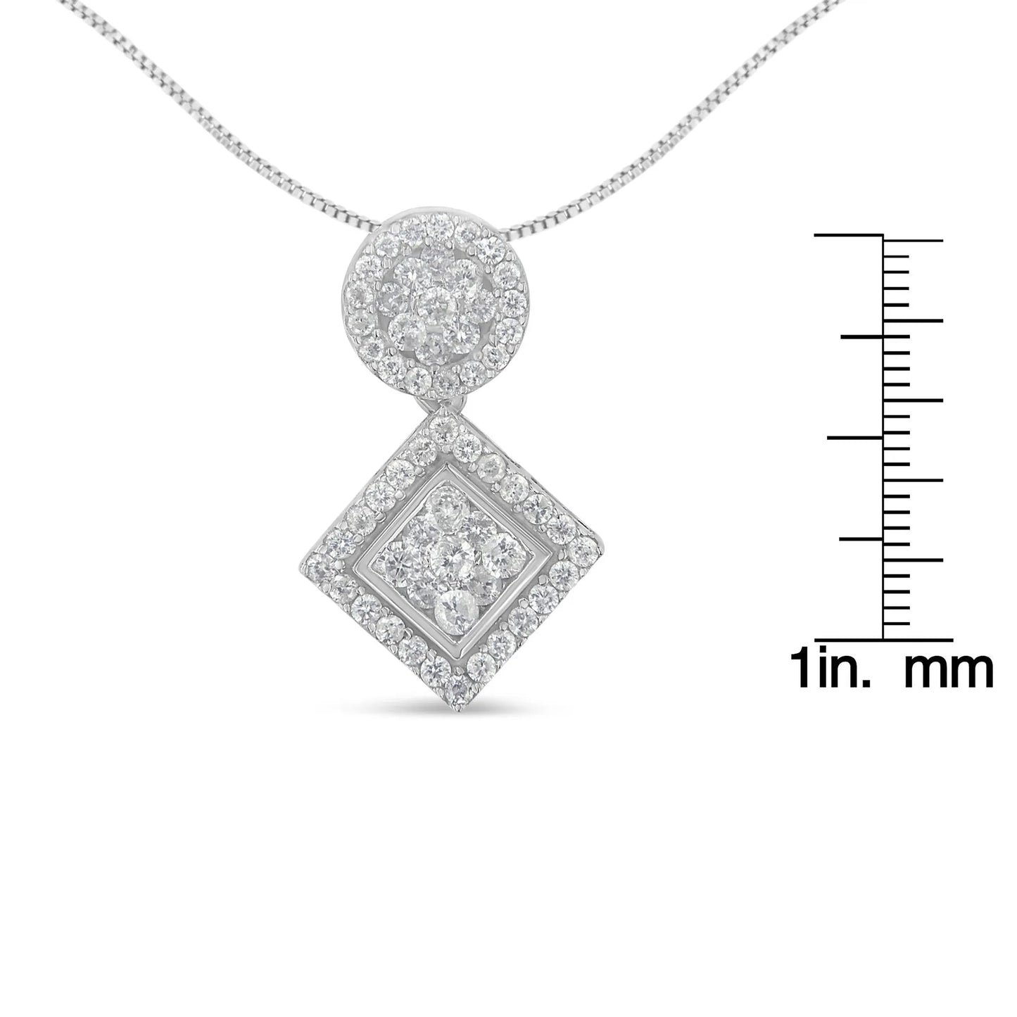 1 Carat Diamond Pendant Necklace in 14K White Gold
