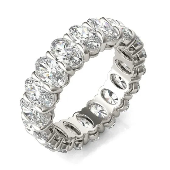 4 Carat Oval Diamond Couture Classic Eternity Ring 14K White Gold