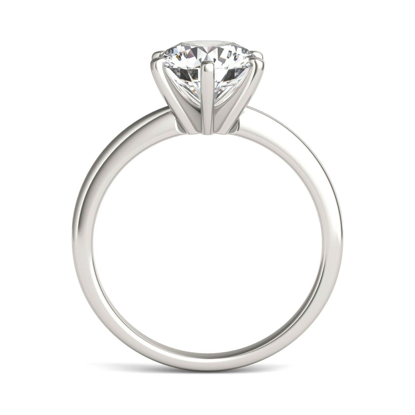 2 Carat Round Diamond Six Prong Solitaire Engagement Ring 14K White Gold
