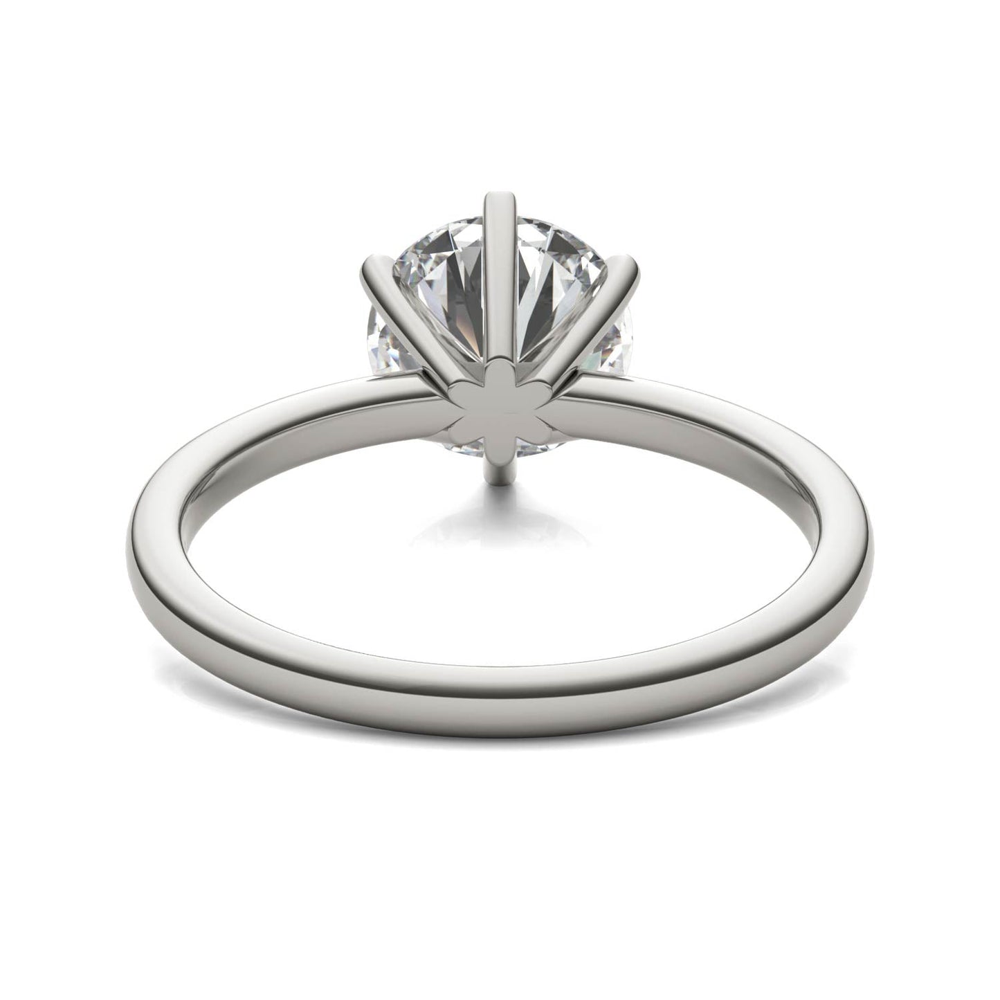 2 Carat Round Diamond Six Prong Solitaire Engagement Ring 14K White Gold
