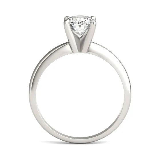 1 1/2 Carat Oval Diamond Solitaire Engagement Ring 14K White Gold