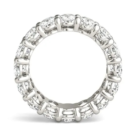 5 5/8 Carat Oval Diamond Couture Classic Eternity Ring 14K White Gold