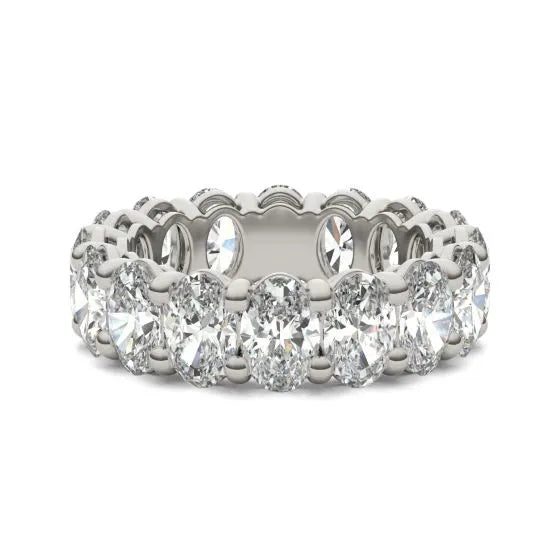 5 5/8 Carat Oval Diamond Couture Classic Eternity Ring 14K White Gold