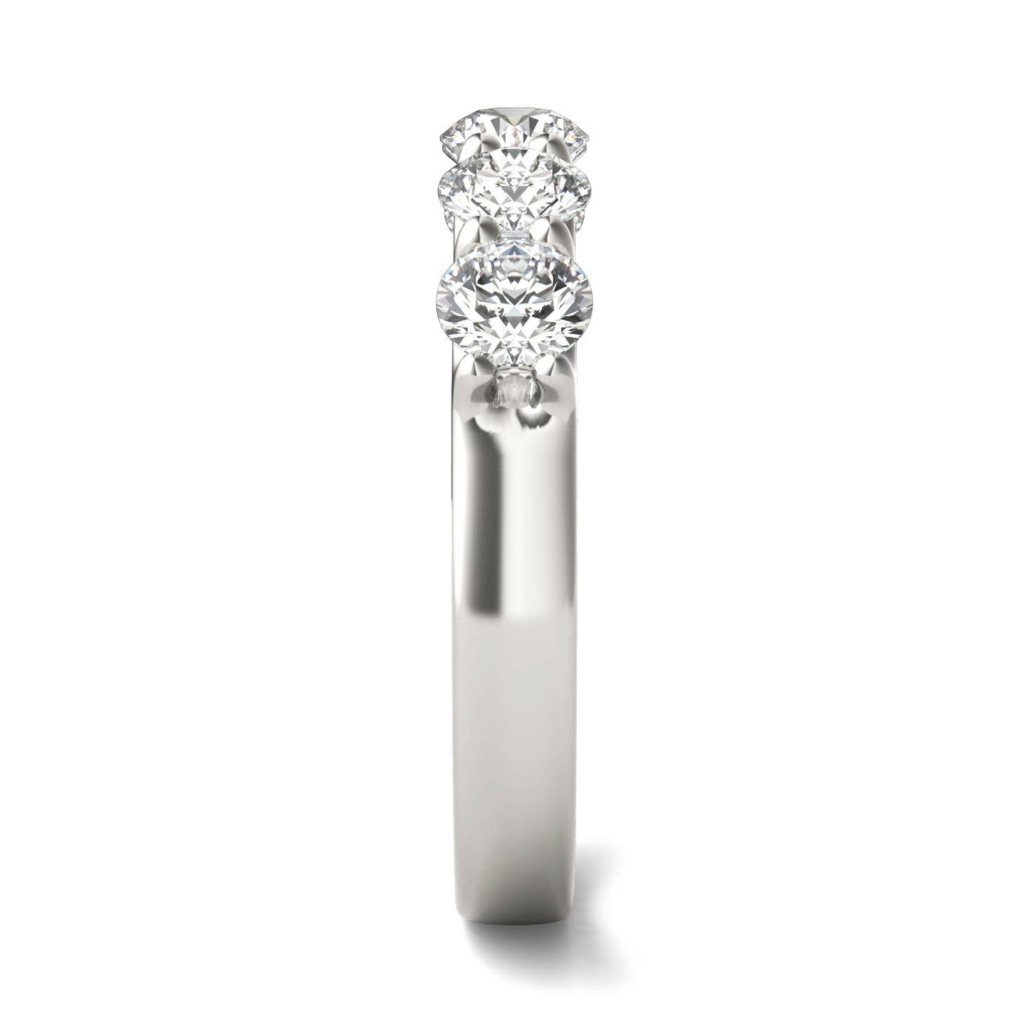 1 1/4 Carat Round Diamond Five Stone Anniversary Band in 14K White Gold