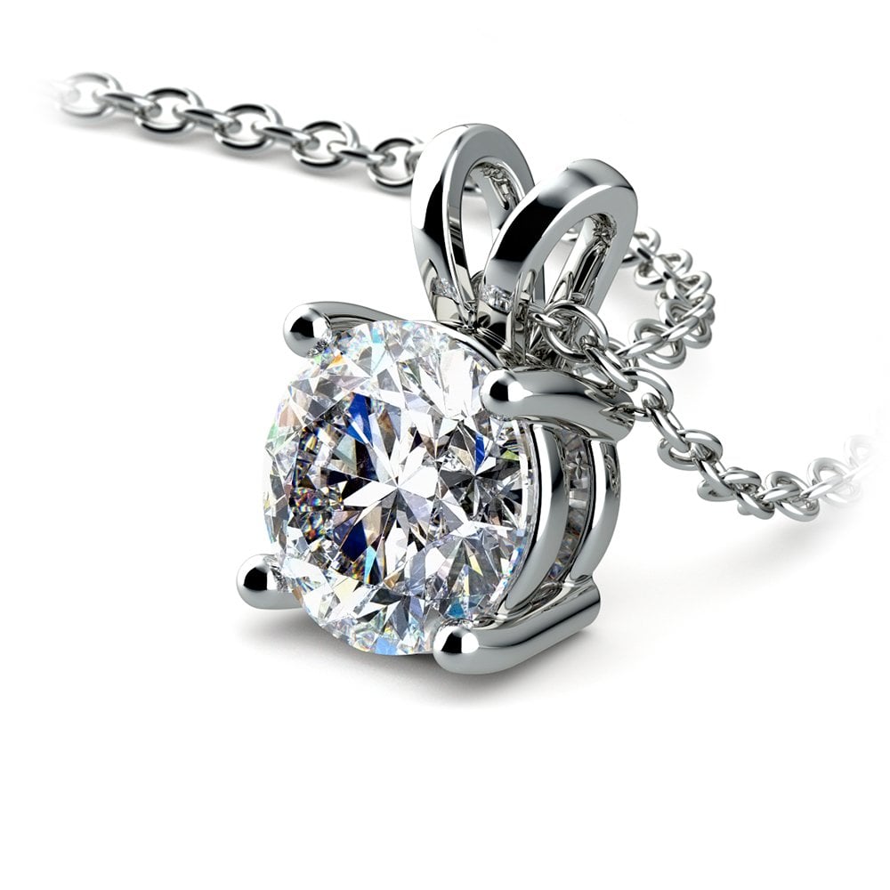 1 Carat Diamond Pendant Round Cut in Choice of 14K White or Yellow Gold