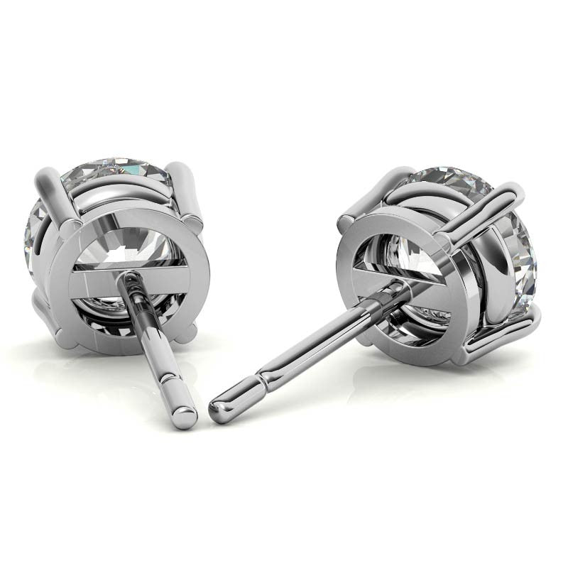 4 Carat Diamond Stud Earrings in 14K White or Yellow Gold