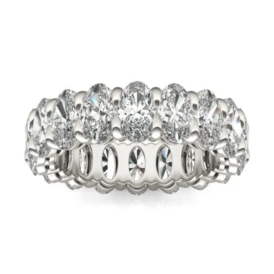 4 Carat Oval Diamond Couture Classic Eternity Ring 14K White Gold