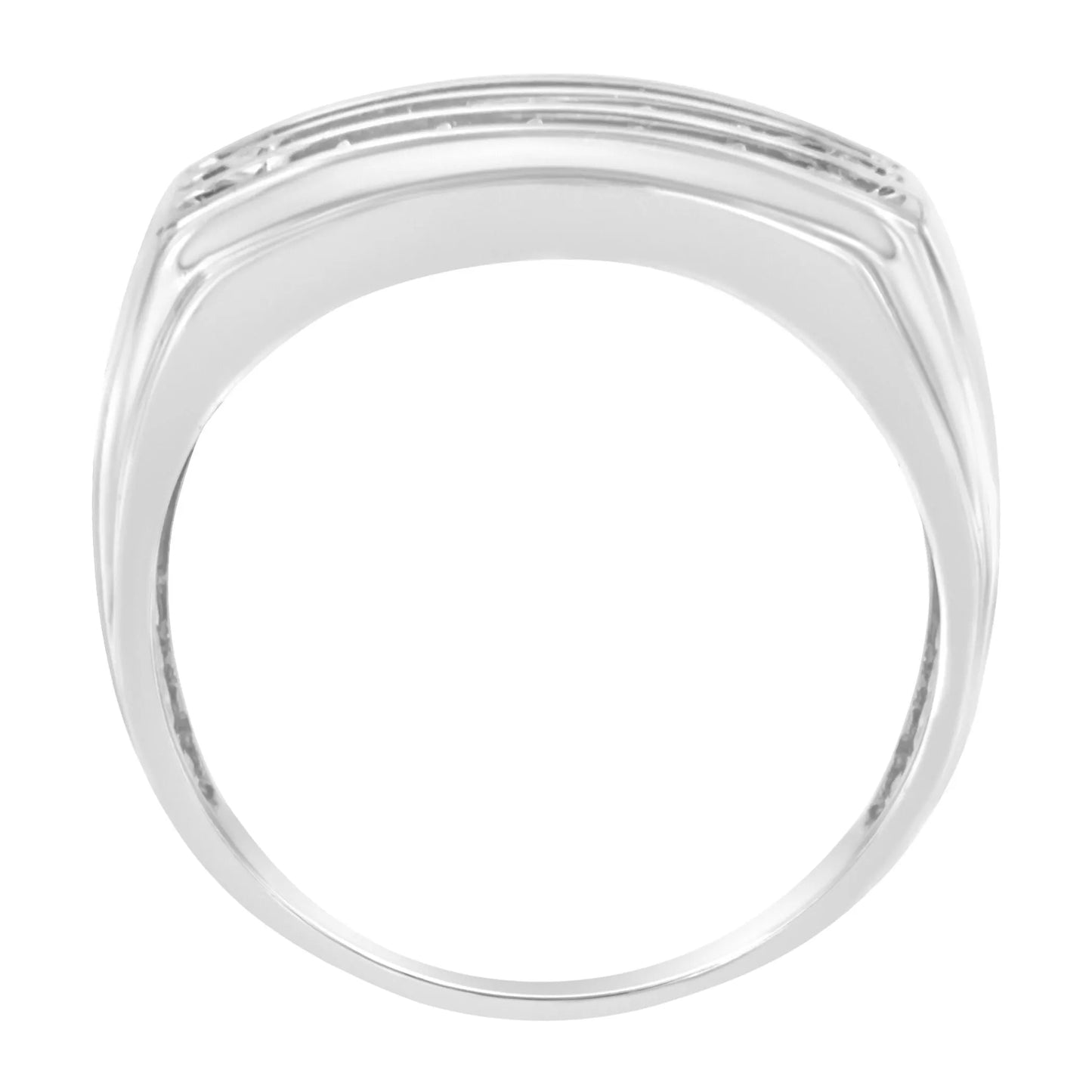 1 Carat Diamond Channel Set Band Ring in 14K White Gold