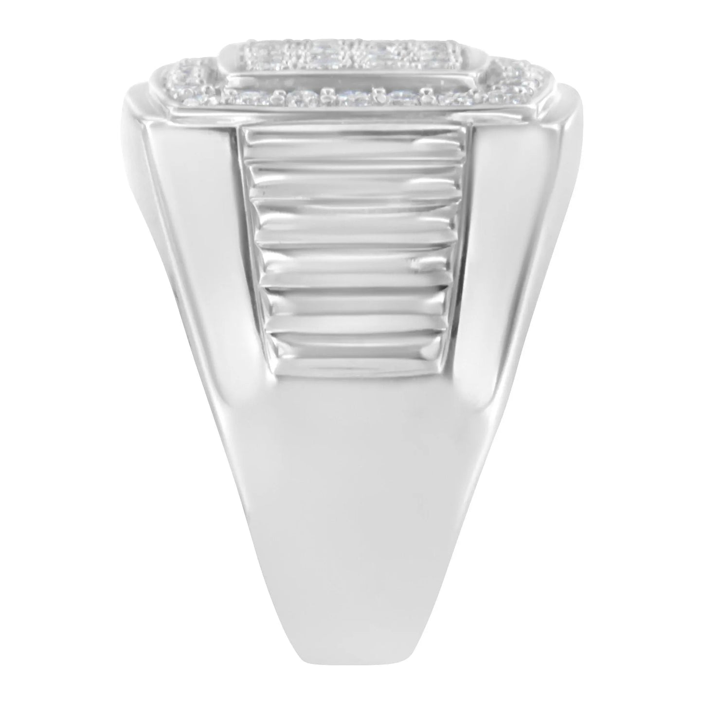 1 Carat Diamond Squared Band Ring in 14K White Gold