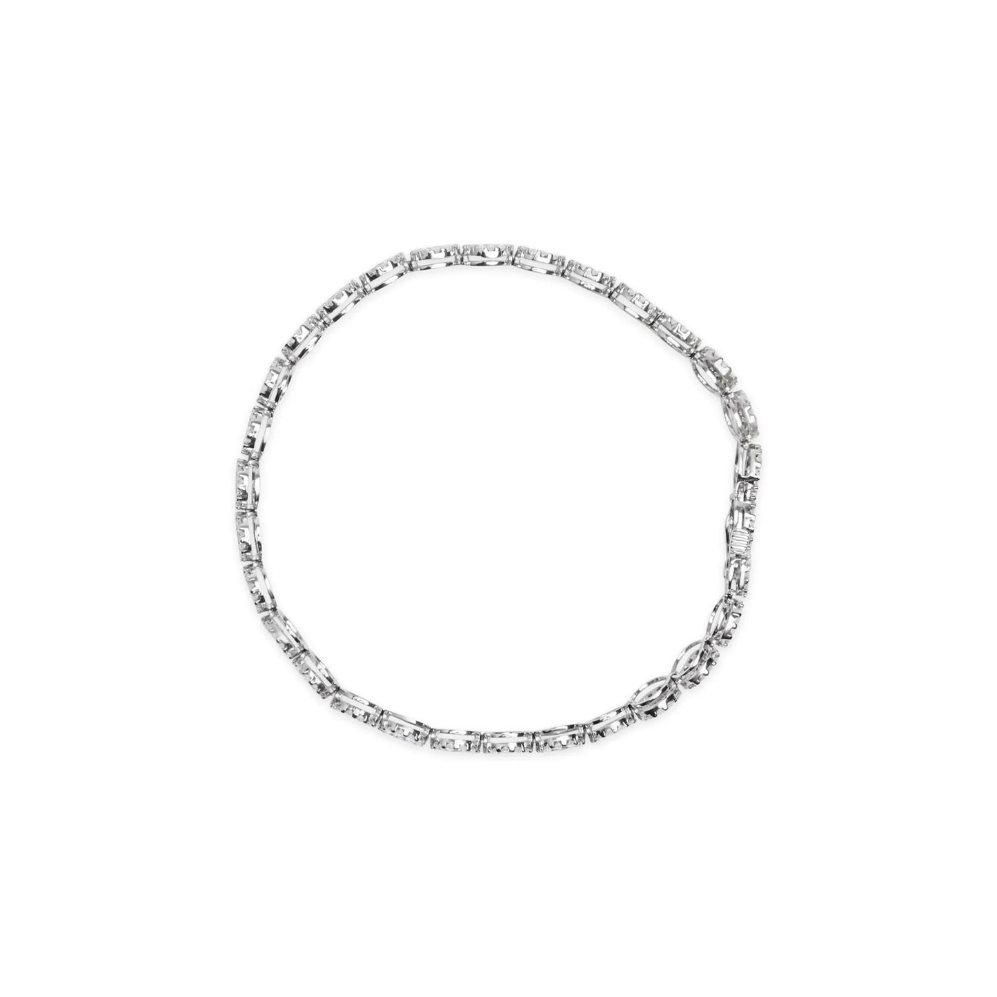 2 Carat Diamond Halo Link Tennis Bracelet in 14K White Gold