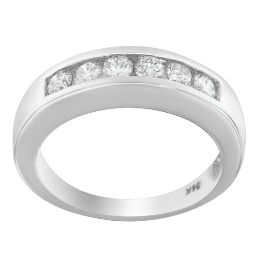 3/4 Carat Diamond Channel Band Ring in 14K White Gold