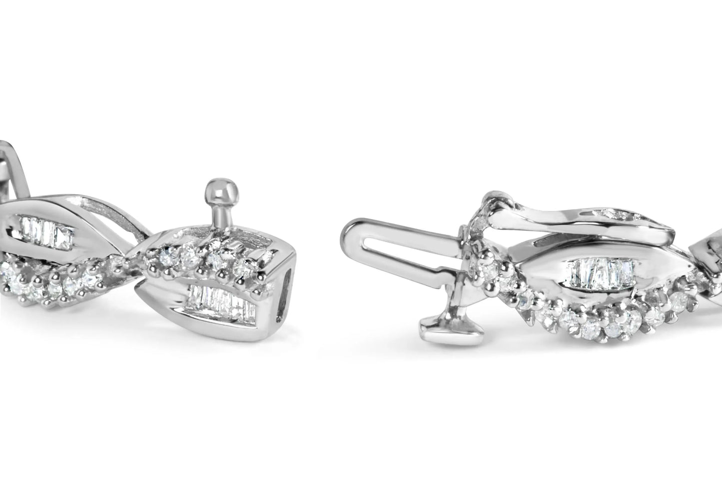 2 Carat Diamond Swirl and Pear Shape Link Bracelet in 14K White Gold