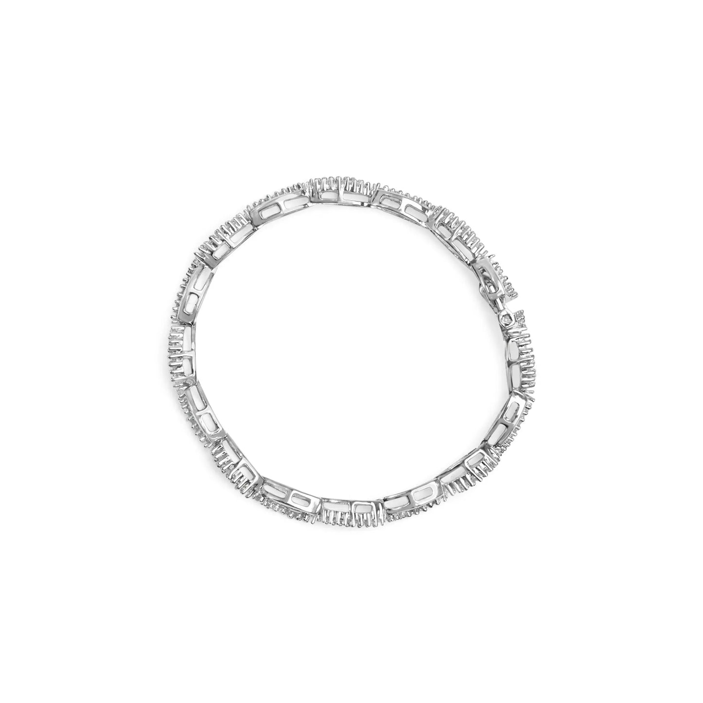 2 Carat Diamond Swirl and Pear Shape Link Bracelet in 14K White Gold