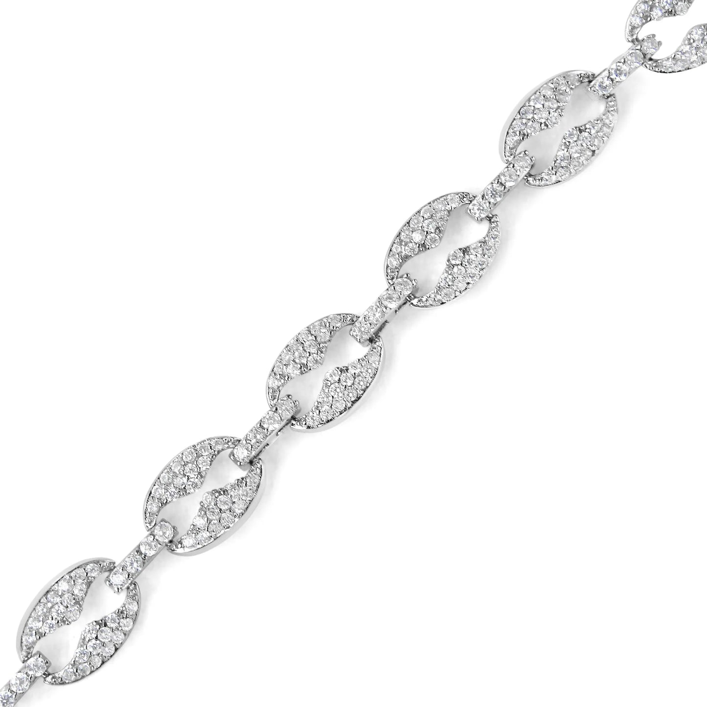 1 1/2 Carat Round Diamond Set Link Bracelet in 14K White Gold