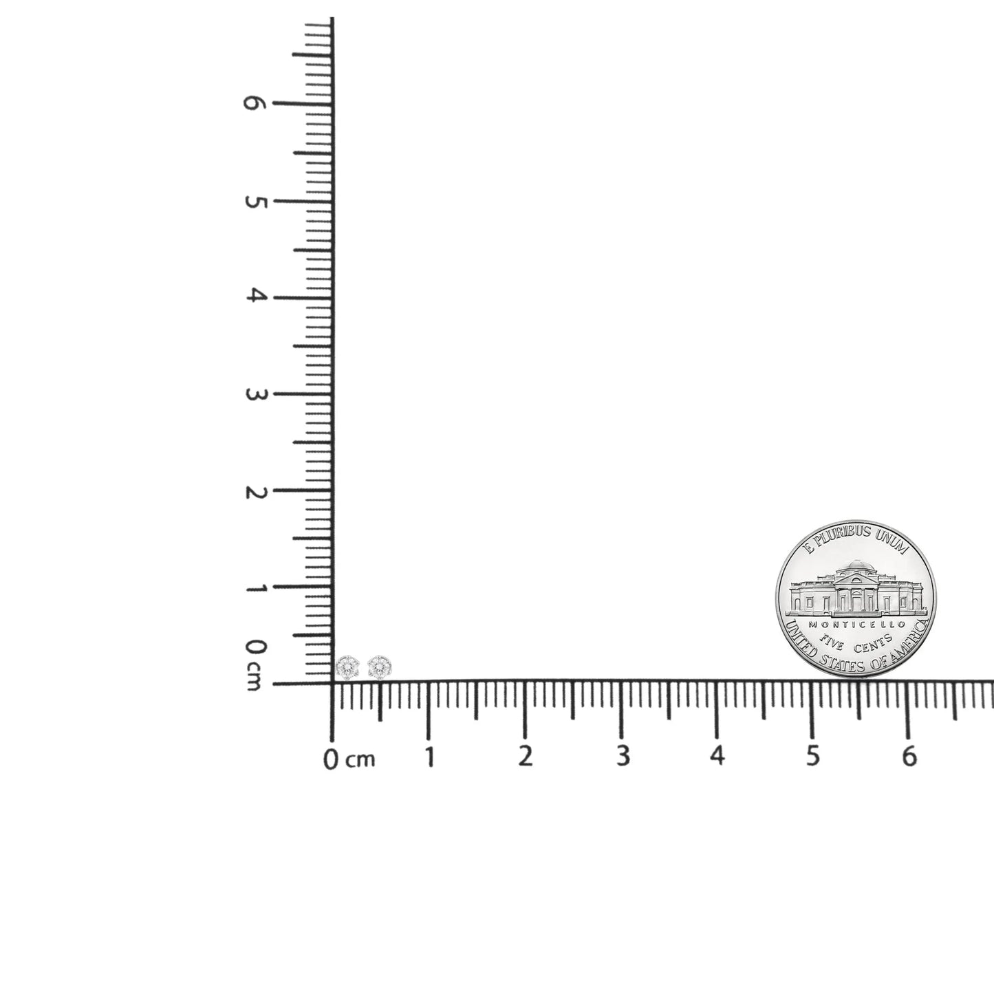 1/2 Carat Round Diamond 6 Prong Crown Stud Earrings in 14K White Gold