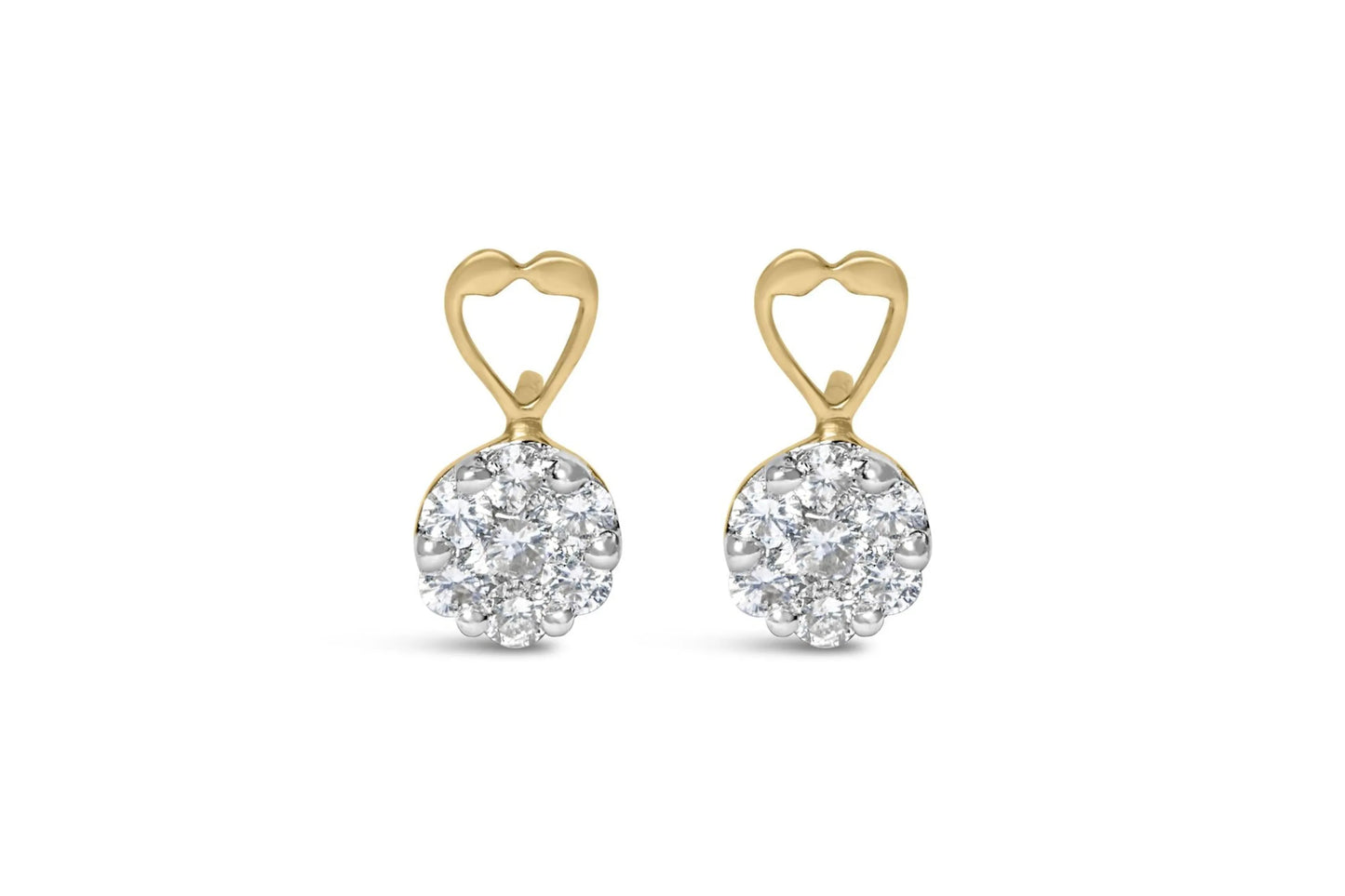 1 Carat Round-cut Diamond Earrings in 14K Yellow Gold