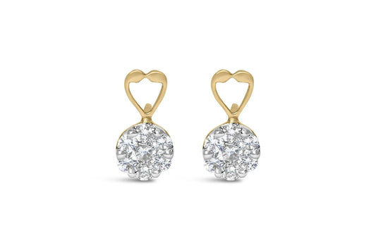 1 Carat Round-cut Diamond Earrings in 14K Yellow Gold