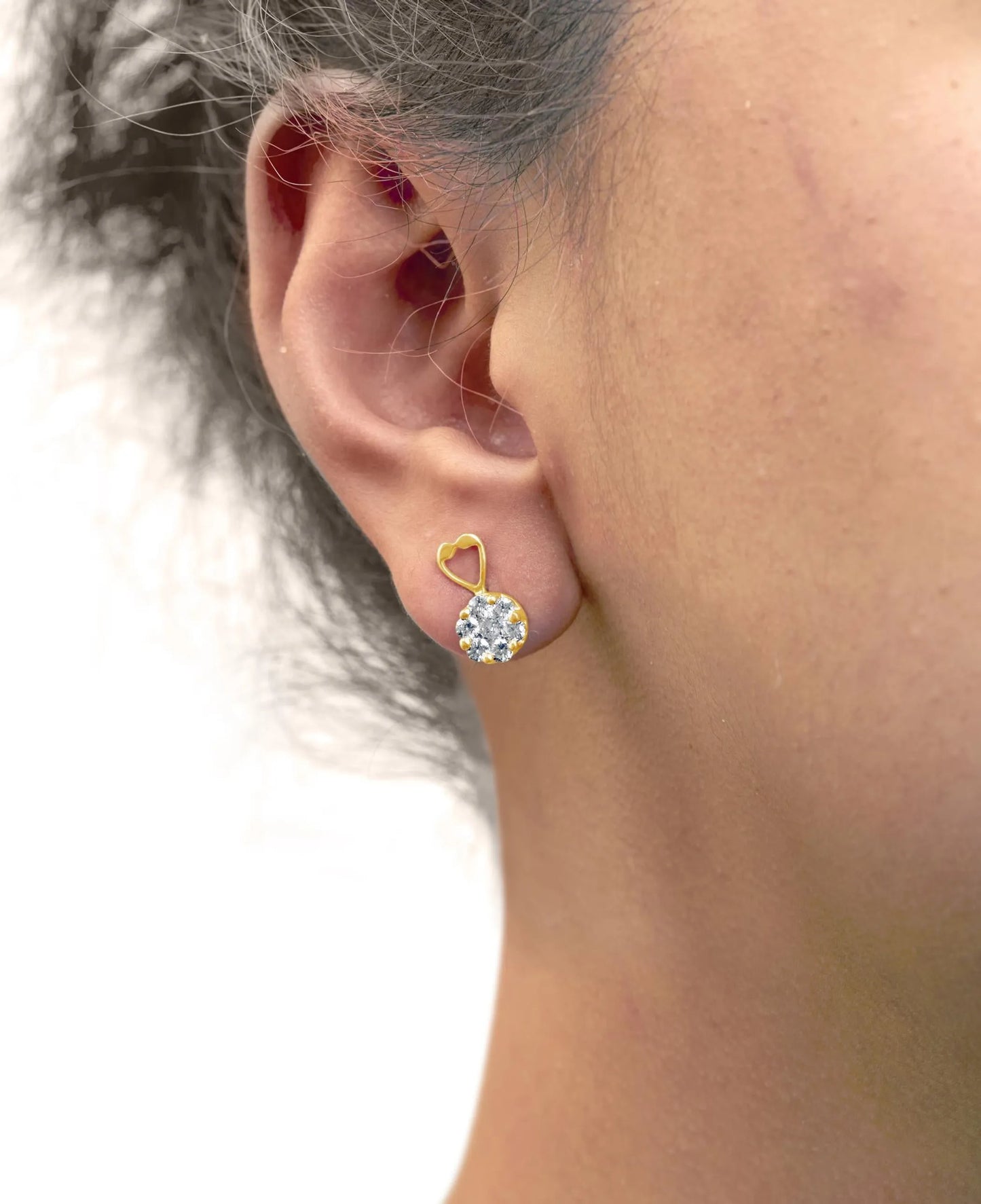 1 Carat Round-cut Diamond Earrings in 14K Yellow Gold