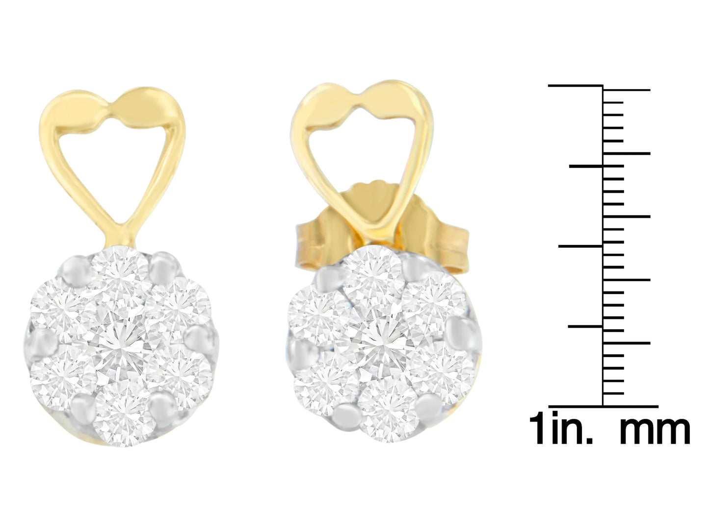 1 Carat Round-cut Diamond Earrings in 14K Yellow Gold