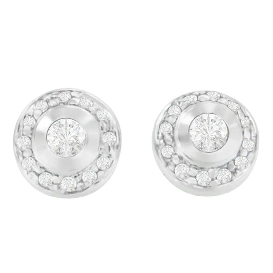 1/3 Carat Round Cut Diamond Earrings in 14K White Gold