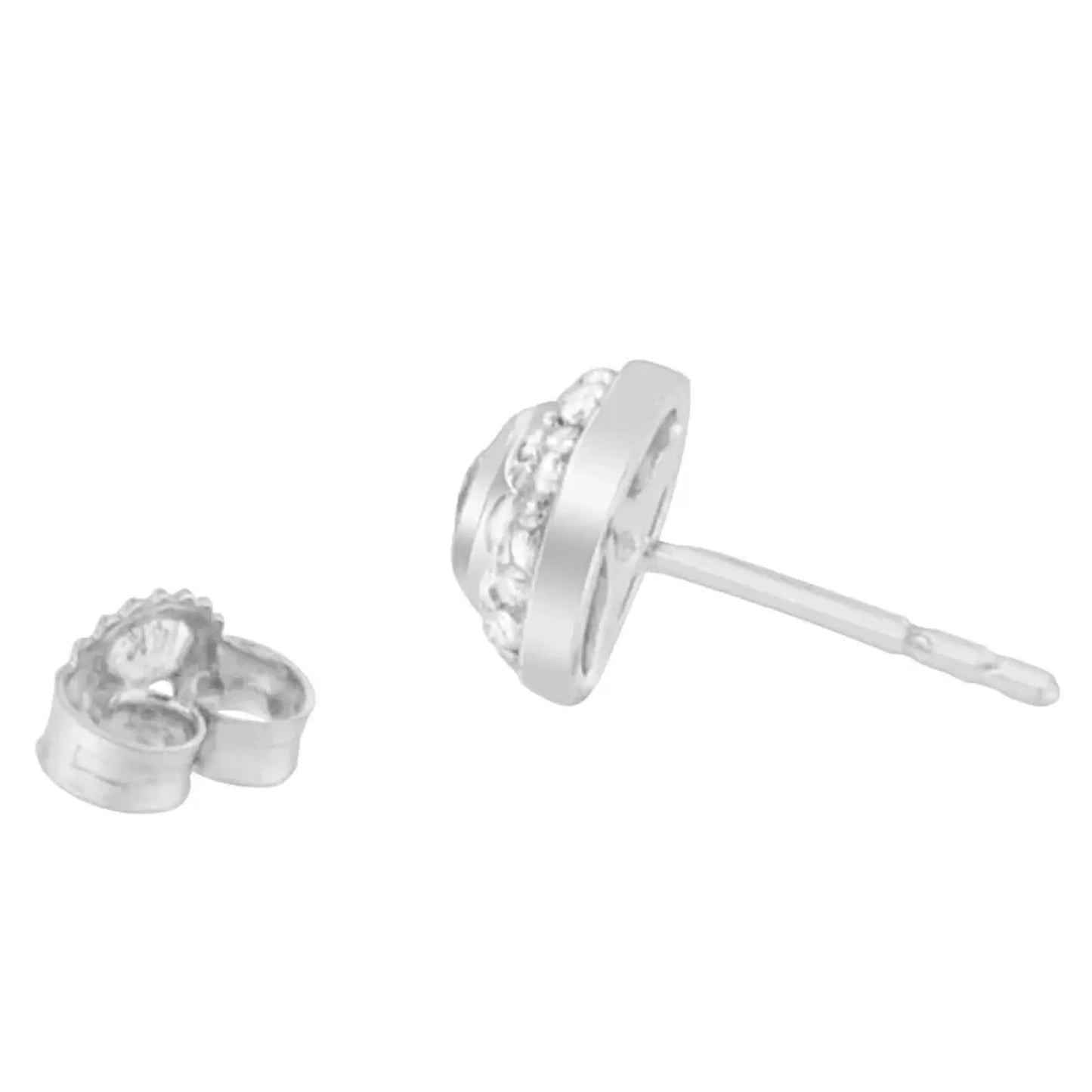 1/3 Carat Round Cut Diamond Earrings in 14K White Gold