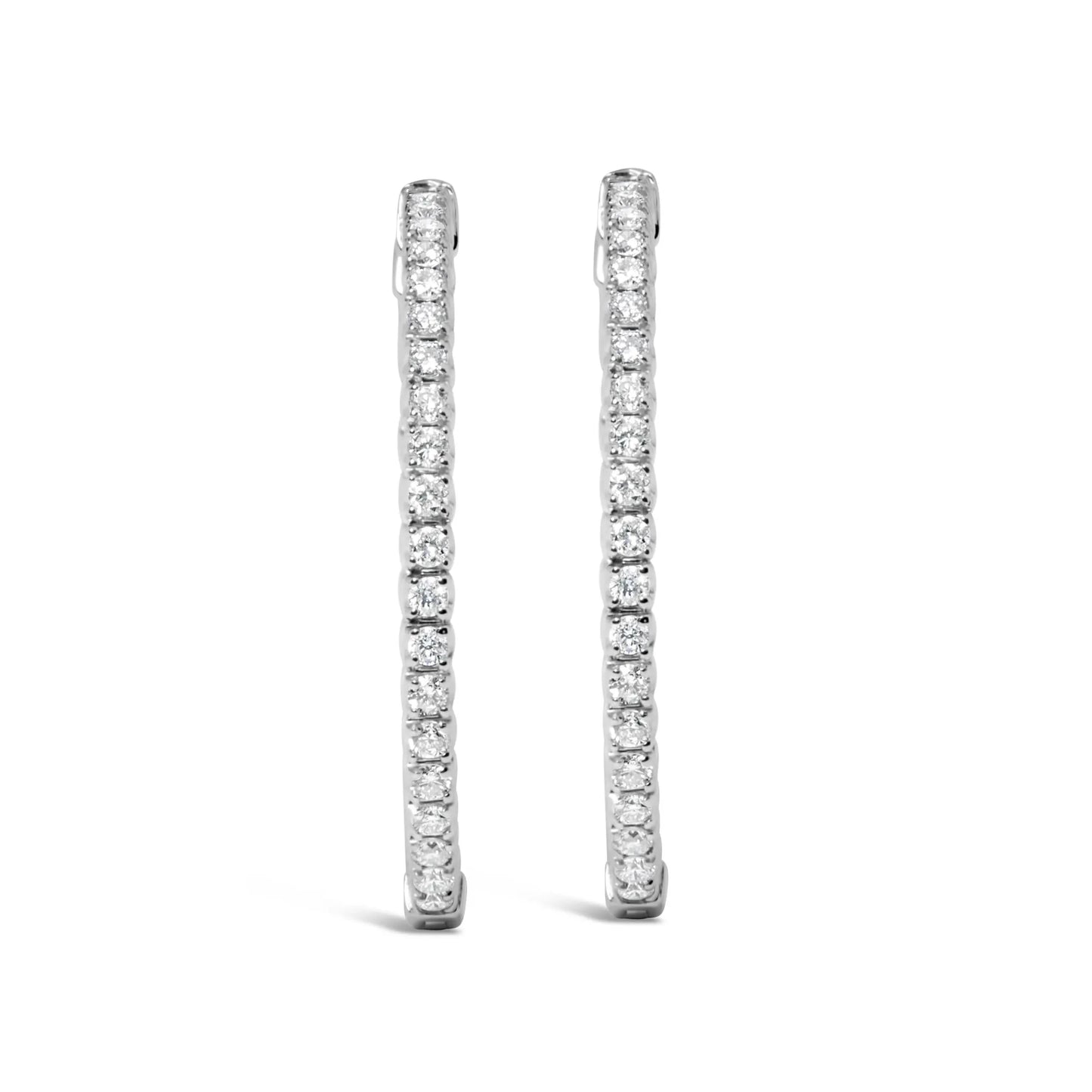 1 3/4 Carat Lab Grown Diamond Inside Out Hoop Earrings in 14K White Gold