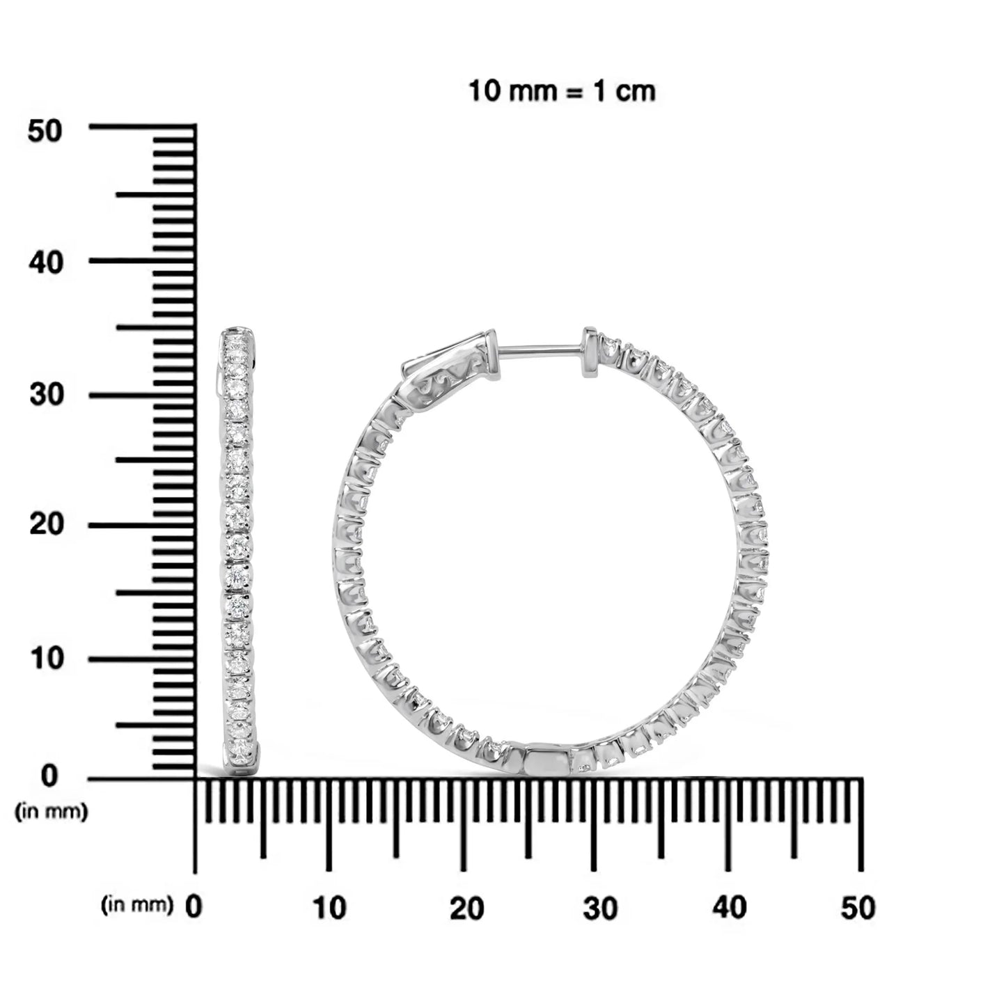 1 3/4 Carat Lab Grown Diamond Inside Out Hoop Earrings in 14K White Gold