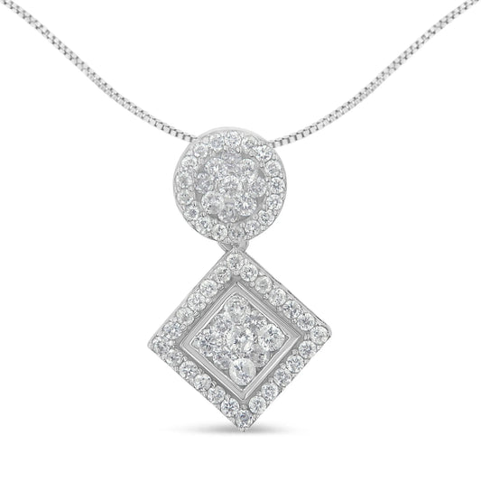1 Carat Diamond Pendant Necklace in 14K White Gold