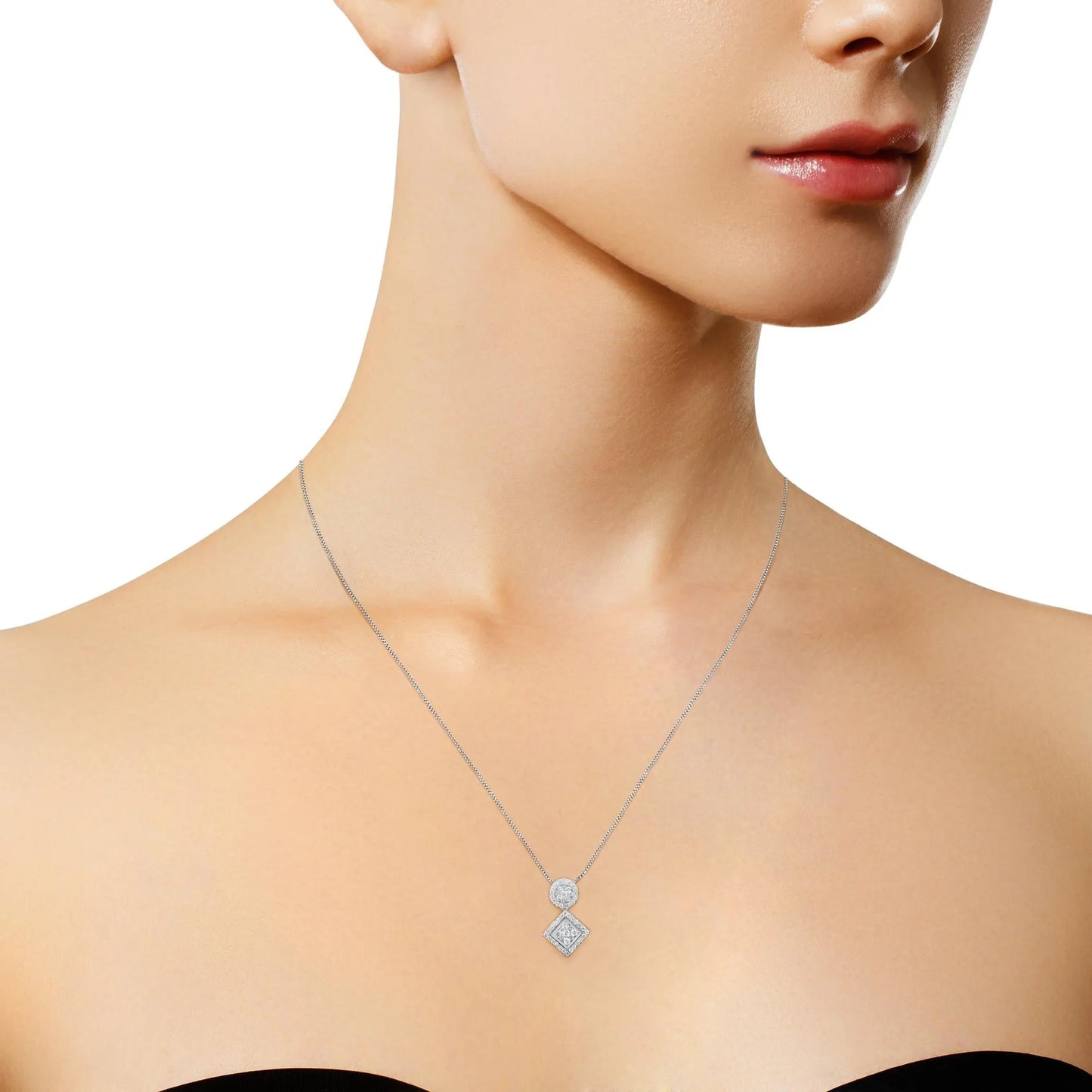 1 Carat Diamond Pendant Necklace in 14K White Gold