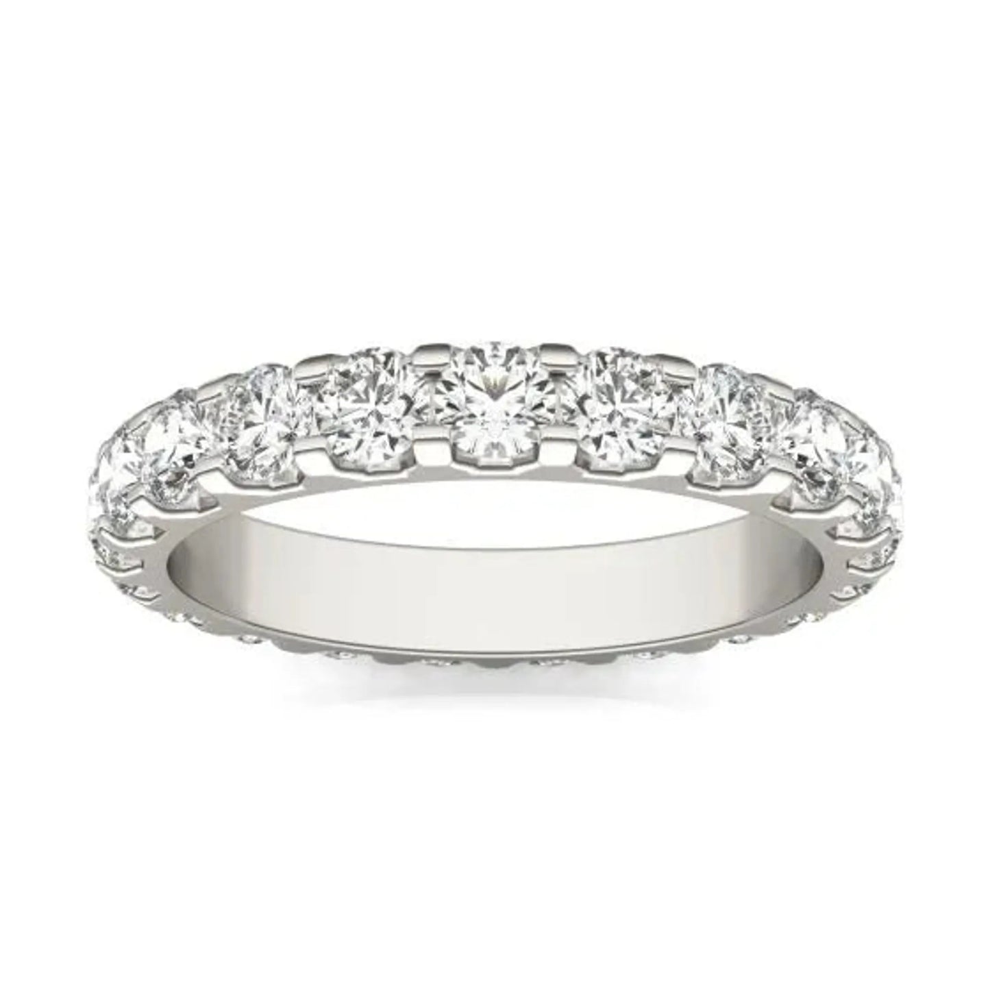 2 Carat Round Diamond Band 14K White Gold