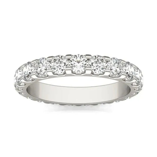2 Carat Round Diamond Band 14K White Gold