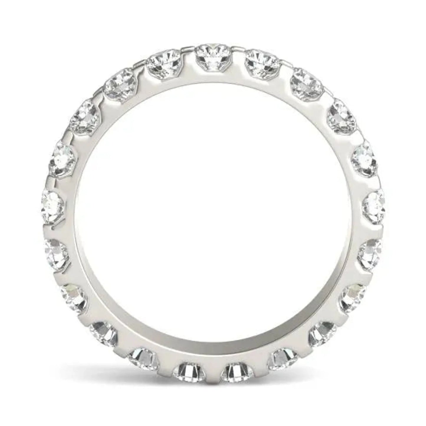 2 Carat Round Diamond Band 14K White Gold