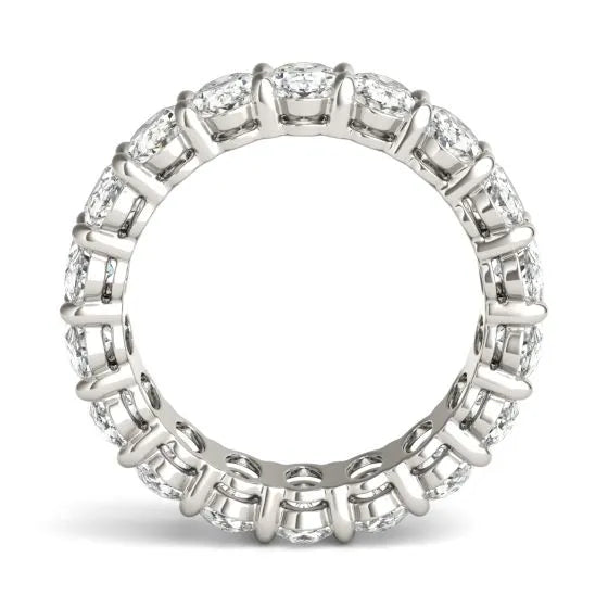 4 Carat Oval Diamond Couture Classic Eternity Ring 14K White Gold