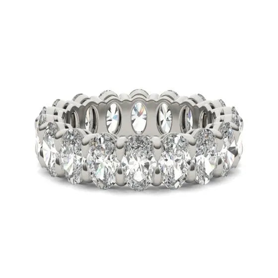 4 Carat Oval Diamond Couture Classic Eternity Ring 14K White Gold