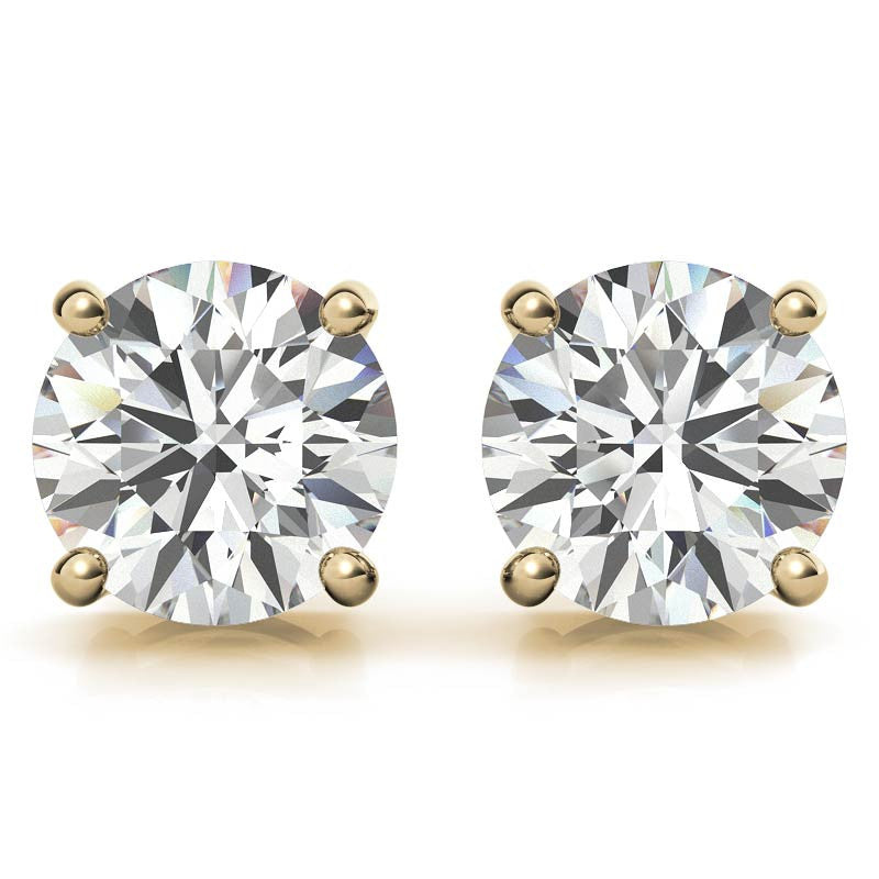 3 Carat Diamond Stud Earrings in 14K White or Yellow Gold