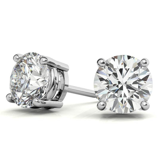 1/2 Carat Diamond Stud Earrings in 14K White or Yellow Gold